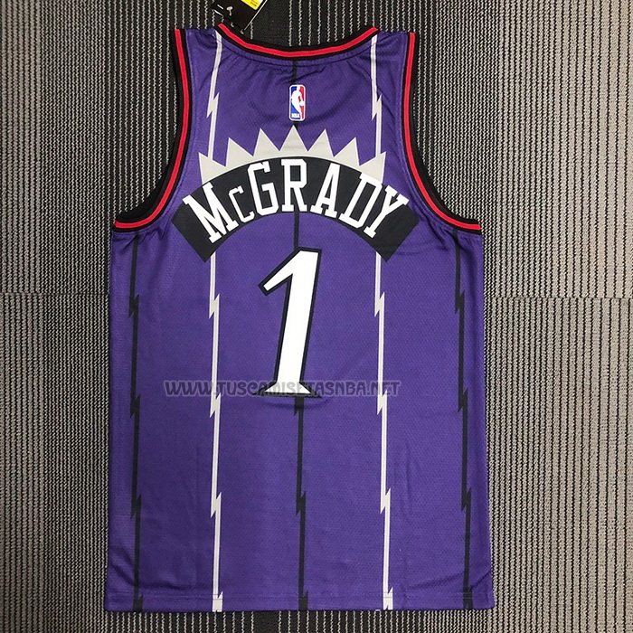 Camiseta Tracy Mcgrady NO 1 Toronto Raptors Classic Edition Violeta